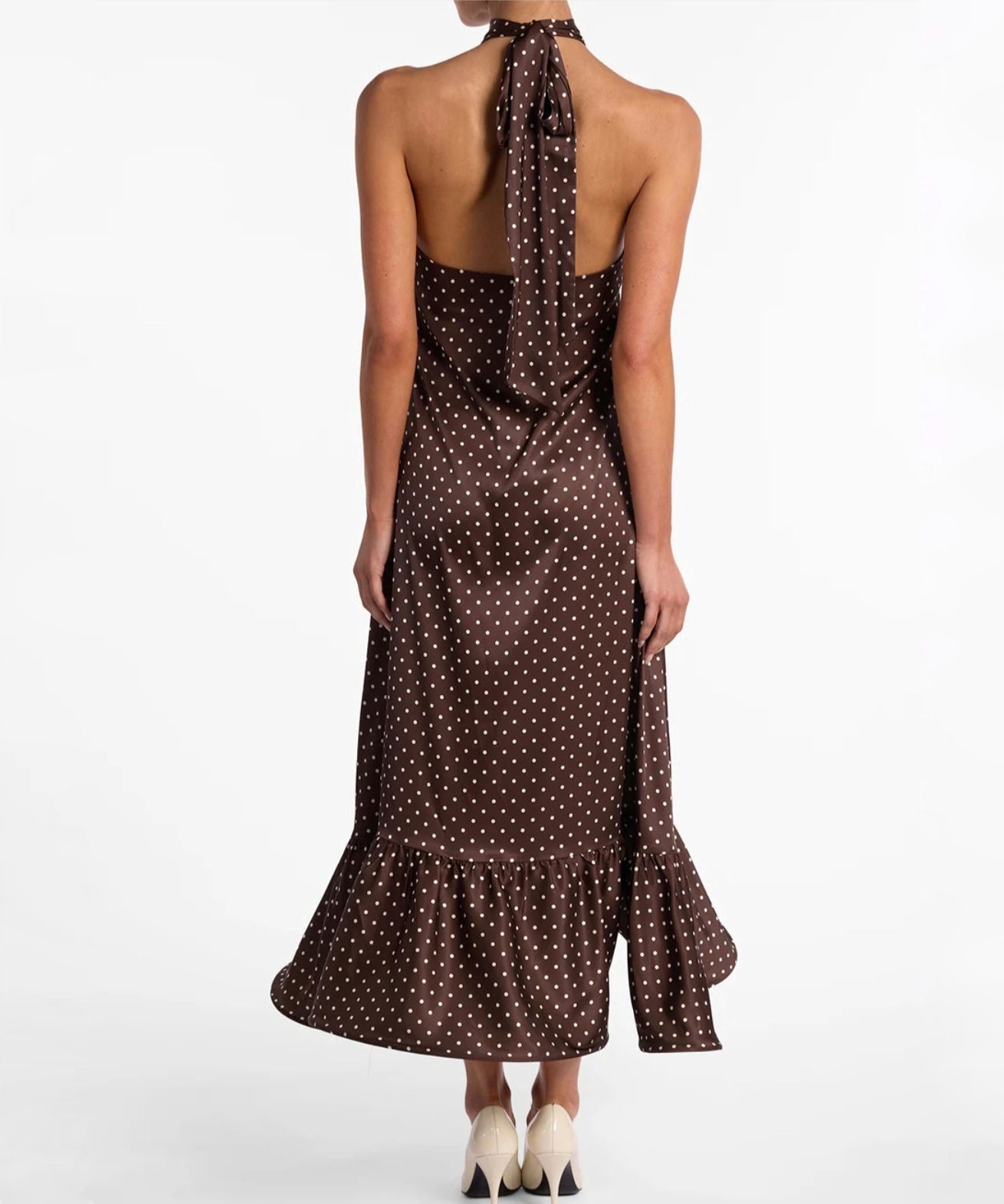 Midikjole med polkaprikker