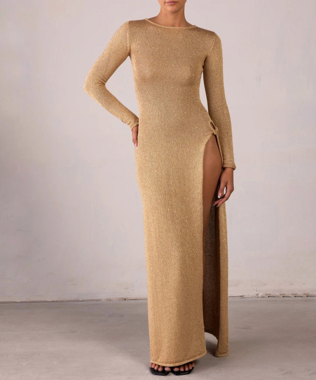 Guld Aura Twist Kjole