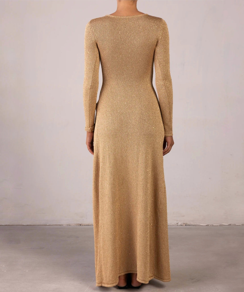 Guld Aura Twist Kjole